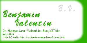 benjamin valentin business card